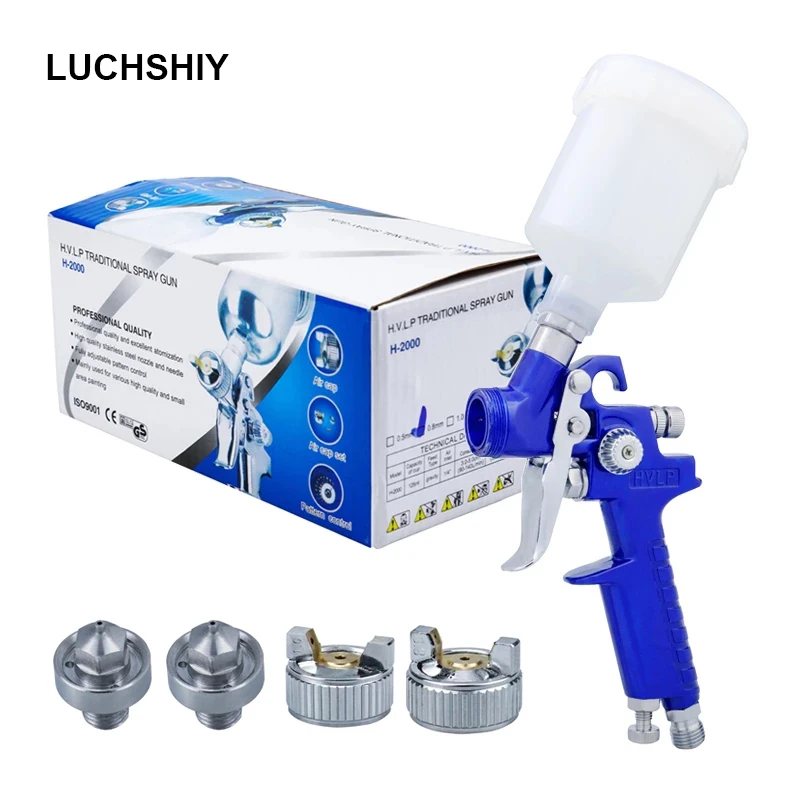 Electric Tools H-2000 HVLP Spray Guns Mini Airbrush For Modeling Paint Spray Guns 0.8/1.0mm Nozzle Airbrushes Car Painting Tools