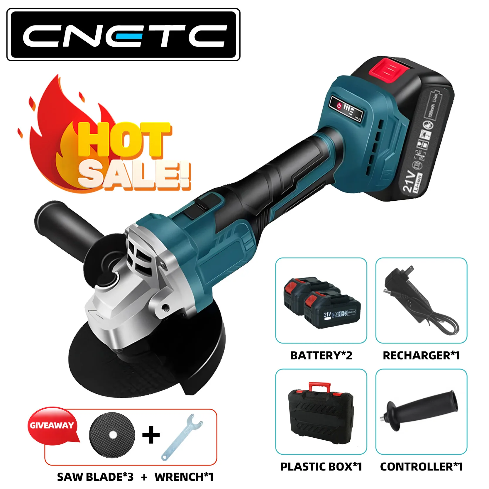 CNETC Grinder Tools 125/115/100mm Brushless Grinding Machine Power Electric Grinder Richarger Wireless Drill FreeShip 18V 21V