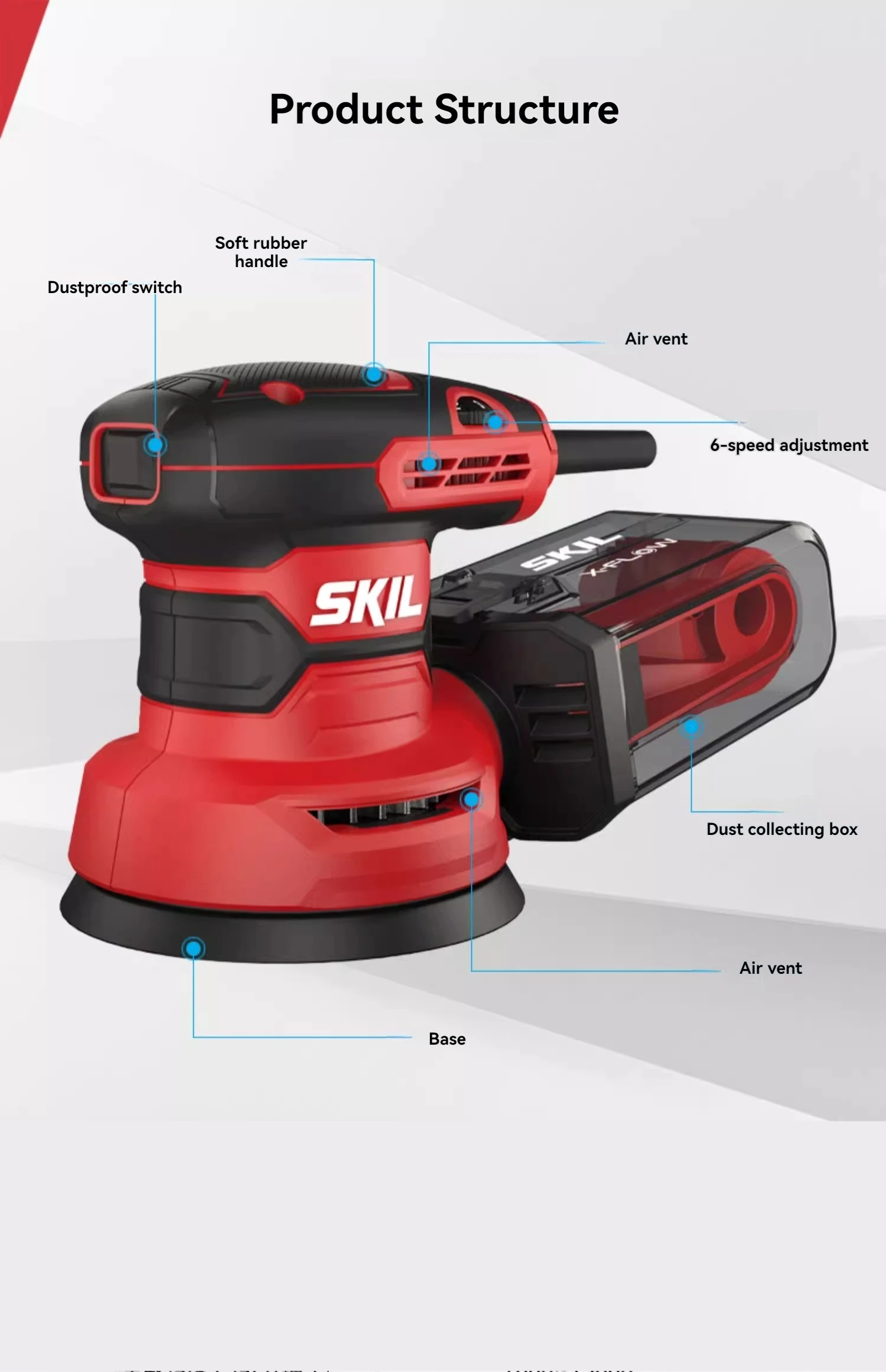 Sanding machine polishing machine woodworking dust-free sandpaper machine electric dry grinder putty floor polishing tool