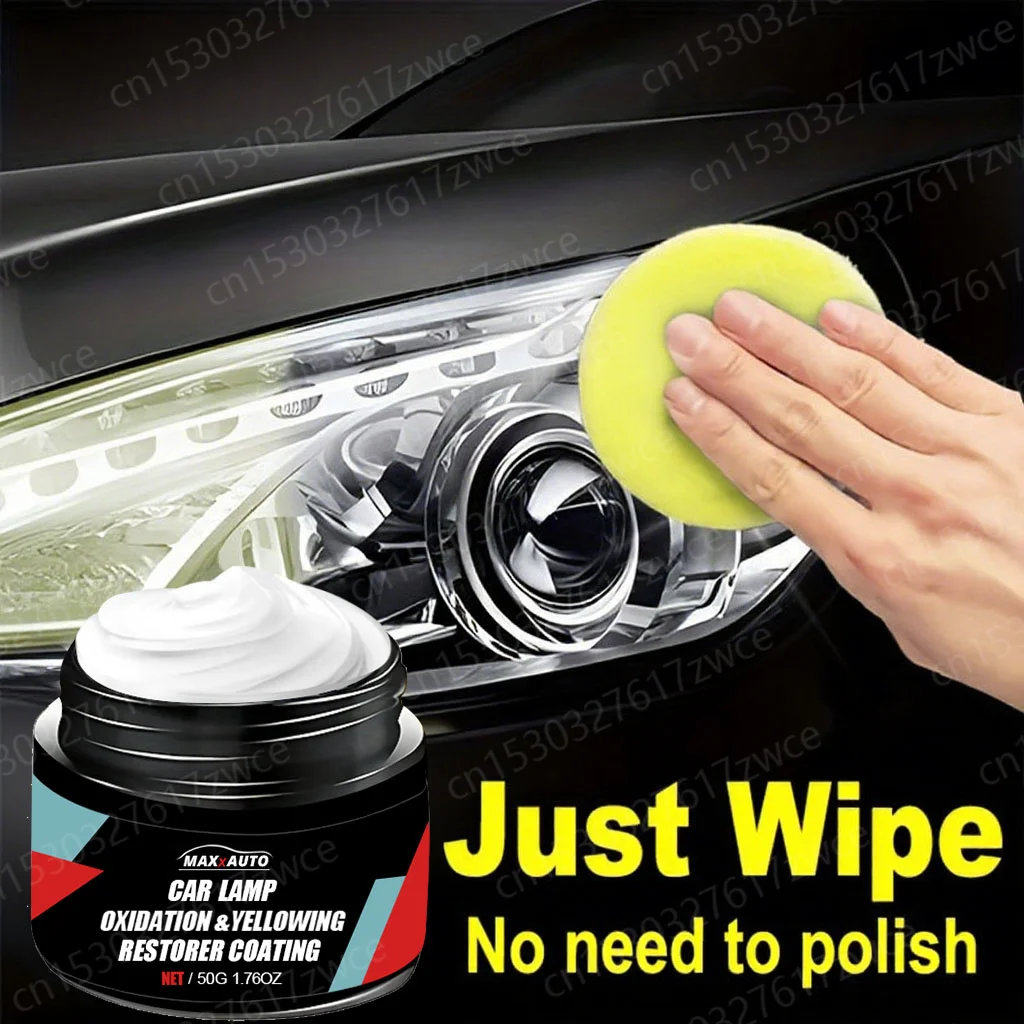 Car Headlight Restoration Polishing Kit – Scratch Remover & Oxidation Cleaner Repair Paste for Headlamp Assembly