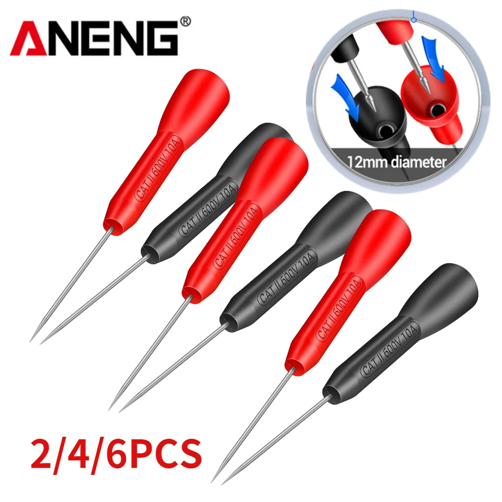 Sonde de Test pour Instrument, multimètre numérique, équipement de Test, 10a, 600V, pièce d&rsquo;instrument, pince de stylo, bouchon de plomb en cuivre, 2/4/6 pièces