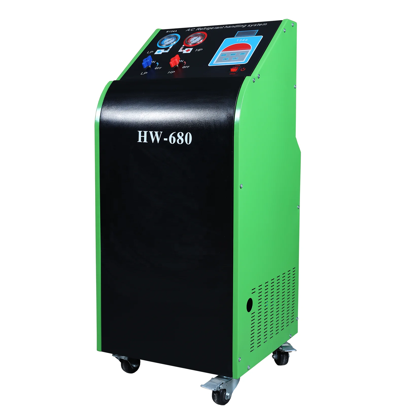 Nouveau HW-680 fabriqué en Chine Machine de recyclage de récupération de réfrigérant pour voiture/R134a ou R1234yf Machine de recharge de gaz réfrigérant