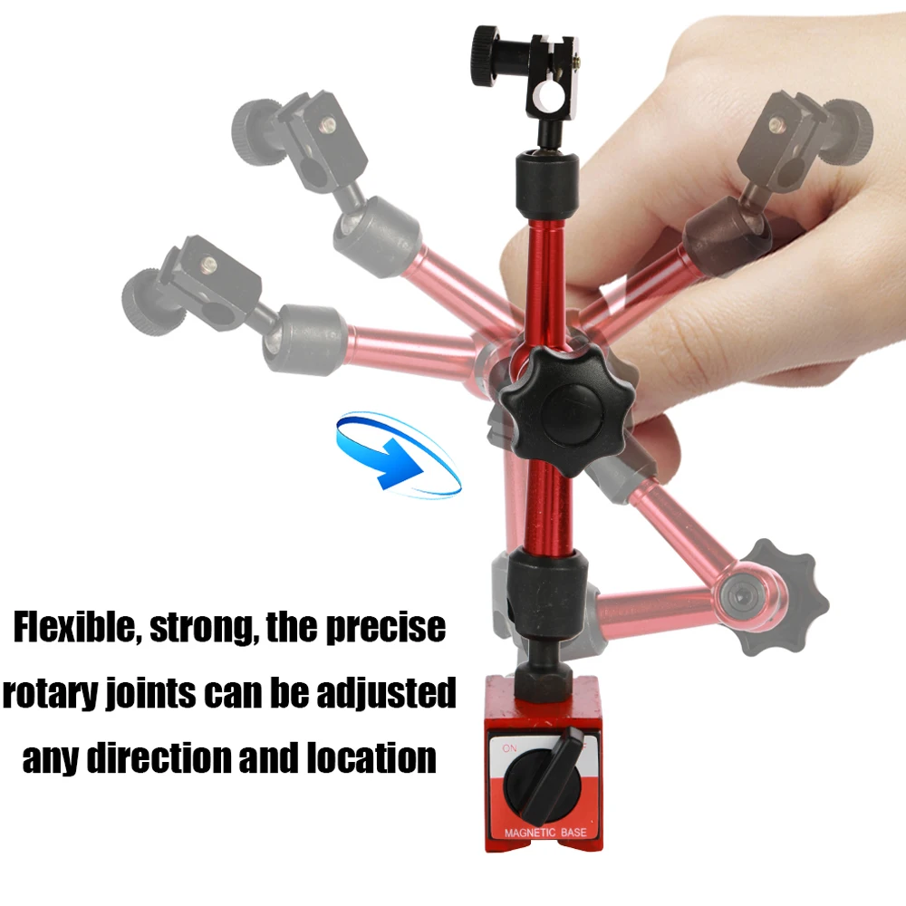 Indicateur à cadran support magnétique jauge d'alésage à cadran support magnétique Base micromètre outils de mesure indicateur de Type d'heure comparateur montre – Image 4