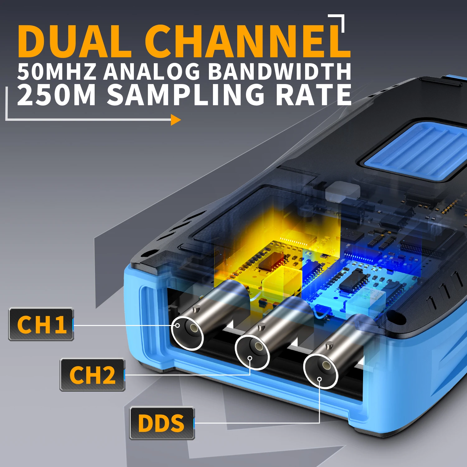 FNIRSI 2C23T 2C53T mise à niveau 50MHz Oscilloscope numérique portable multimètre générateur de Signal 3 en 1 outils automobiles à double canal – Image 3